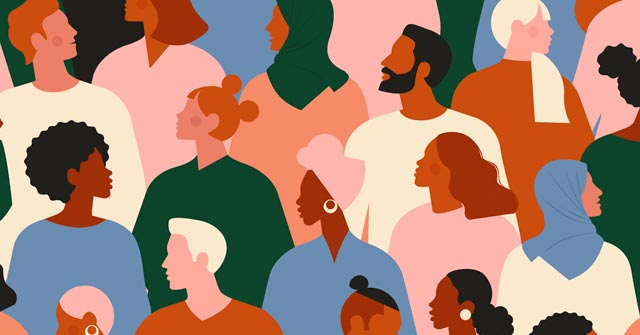 illustration of employees and people in contemporary style